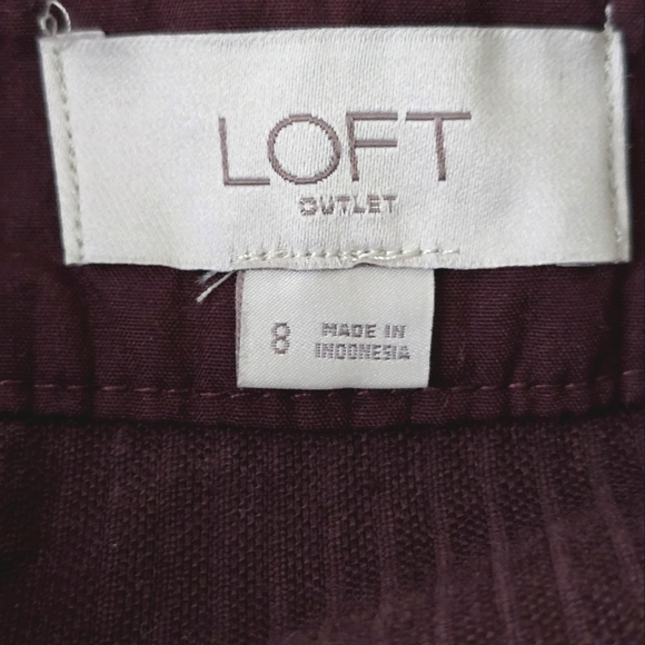 Loft Plum Cordouroy Button Down Mini Skirt size 8 - Picture 6 of 11